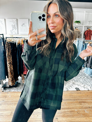 Hunter Oversized Plaid-Tops Casual-VerClare Boutique