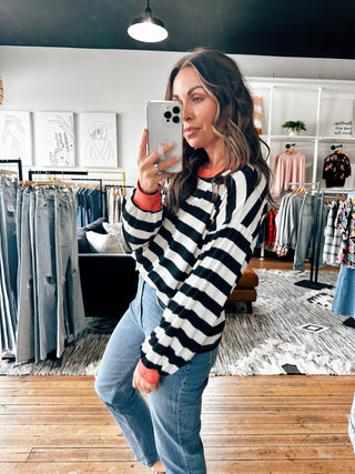 Dolman Stripe Tee-3 Colors-Tops Basic PrintDolman Stripe Tee | VerClare Boutique | Chenoa, IL-Dolman Stripe Tee! Fits true to size, but a bit relaxed and flowy, Available in S, M, L in Black/White & Mocha/White. Located in Chenoa, Illinois about 20 minutes outside of Bloomington & Normal, IL in McLean County. Free Shipping on eligible Orders. Shop Pay Accepted.-VerClare Boutique