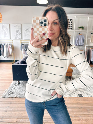 Alder Top - Ivory/Black