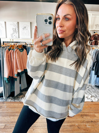 Rachel Comfy Striped Hoodie-2 Colors-Jackets & Kimonos-VerClare Boutique