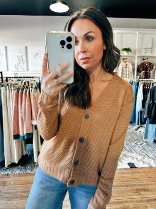 Golden Waffle Cardigan-Sweaters-VerClare Boutique