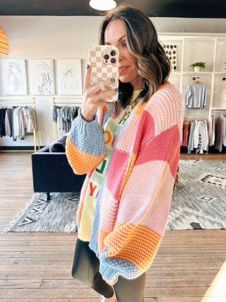 Zaylee Quilted Sweater Cardigan - Sunkist Combo-SweatersZaylee Quilted Sweater Cardigan – Sunkist Combo | VerClare Boutique | Chenoa, IL-Shop the Zaylee Quilted Sweater Cardigan in the Sunkist combo at VerClare Boutique. A cozy quilted knit with a relaxed fit, perfect for layering and everyday wear.-VerClare Boutique