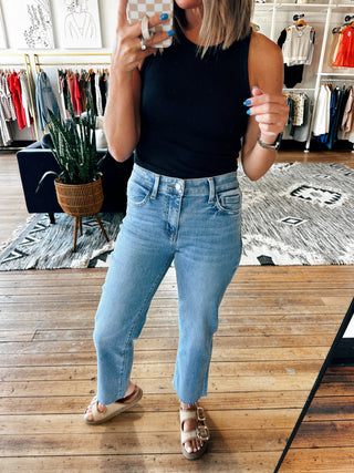 Forrest Mid Rise Straight-Bottoms-VerClare Boutique