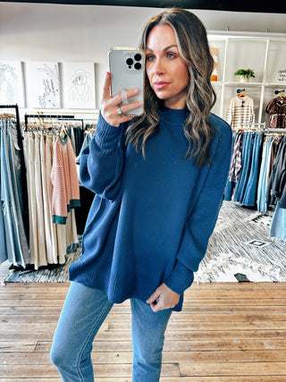 Teal View. Drop Shoulder Sweater-4 Colors-Sweaters-VerClare Boutique