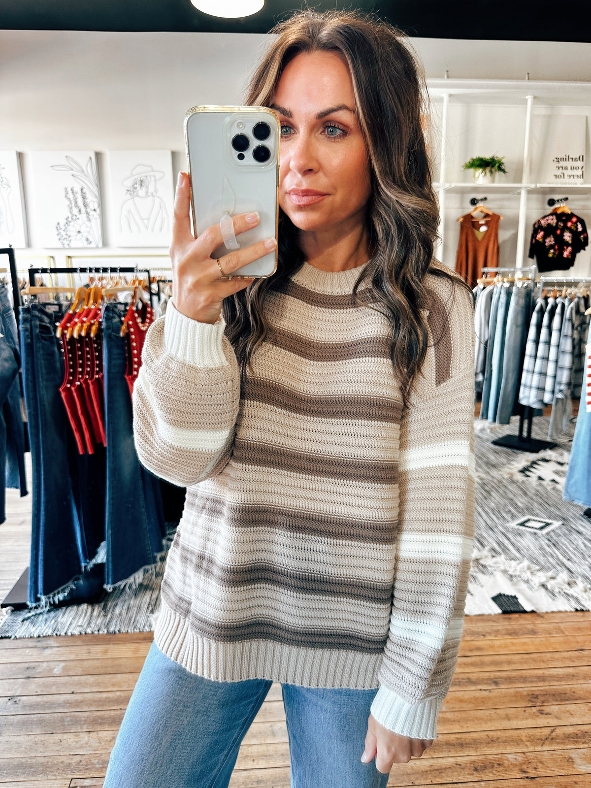 Stone Contrast Sweater-Sweaters-VerClare Boutique