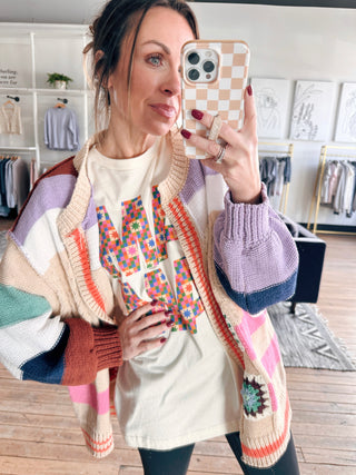 MAMA Quilted Graphic Tee-Tops Basic PrintMAMA Quilted Graphic Tee | VerClare Boutique | Chenoa, IL-Shop the MAMA Quilted Graphic Tee at VerClare Boutique. A casual graphic tee with an easy, everyday feel—perfect for layering or wearing on its own.-VerClare Boutique