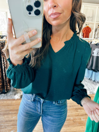 Emerald Dress Top-Tops Casual-VerClare Boutique