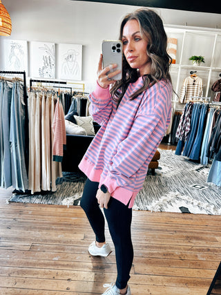 Addie Stripe Pullover-2 Colors-Jackets & Kimonos-VerClare Boutique