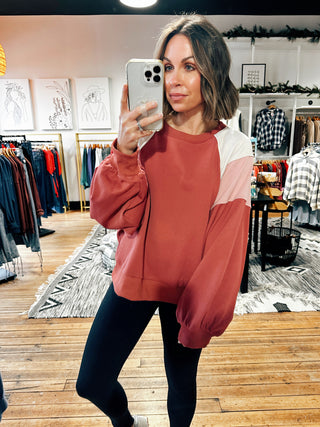 Pink View. Jane Oversized Color Block Sweatshirt - 2 Colors-Jackets & Kimonos-VerClare Boutique