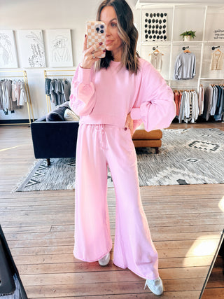 Harper Two Piece Set - Blush-BottomsHarper Two Piece Set-Blush | VerClare Boutique | Chenoa, IL-Women's Blush Lounge Set. Available in sizes: S, M, L. 60% Cotton, 40% Polyester. Free US shipping on all eligible orders. Located in Chenoa, Illinois.-VerClare Boutique