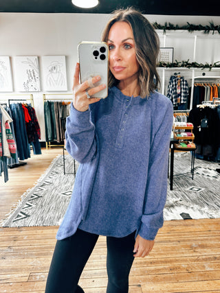 Blue View. Ashley Snap Henley Sweater - 5 Colors-Sweaters-VerClare Boutique