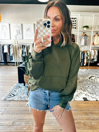 Malibu Lounge Hoodie - Olive-Jackets/Kimonos-VerClare Boutique