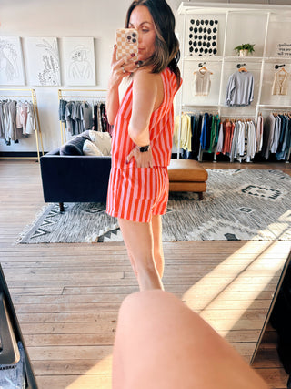 Haven Striped Tank & Shorts Set- Punch/Coral-BottomsWishlist Elaria Scallop Sweater Tank – M. Blue | VerClare Boutique | Chenoa, IL-Shop the Wishlist Elaria Scallop Sweater Tank in M. Blue. A lightweight sweater tank with feminine scalloped details, perfect for layering or wearing solo. Available now at VerClare Boutique! | VerClare Boutique | Chenoa, IL-VerClare Boutique