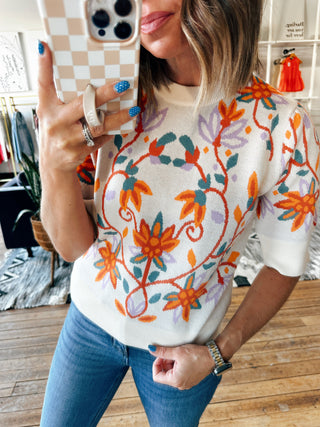 Maisie Soft Floral Sweater-Sweaters-VerClare Boutique