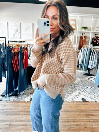 Sadie Checkered Sweater-Sweater-VerClare Boutique