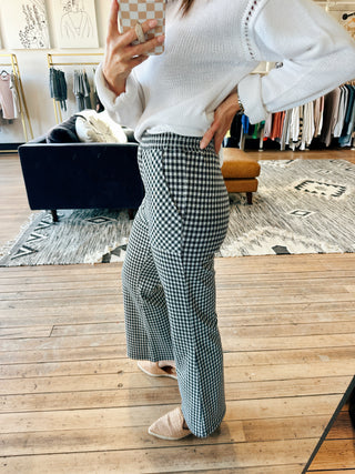 Valentine Check Boot-Cut Pants - 2 Colors