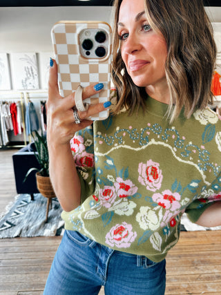 Greta Floral Sweater-Sweaters-VerClare Boutique