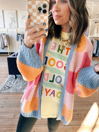 Zaylee Quilted Sweater Cardigan - Sunkist Combo-SweatersZaylee Quilted Sweater Cardigan – Sunkist Combo | VerClare Boutique | Chenoa, IL-Shop the Zaylee Quilted Sweater Cardigan in the Sunkist combo at VerClare Boutique. A cozy quilted knit with a relaxed fit, perfect for layering and everyday wear.-VerClare Boutique