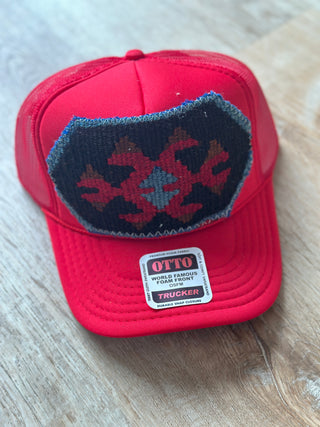 Orijinal Designs Trucker Cap-Red with Black, Red, Blue & Brown-AccessoriesOrijinal Designs Trucker Cap-Black | VerClare Boutique | Chenoa, IL-Trucker Hat. Wear with care! Structured Bill. Final sale. Free US shipping on all eligible orders. Shop Pay Accepted. Located in Chenoa, Illinois.-VerClare Boutique