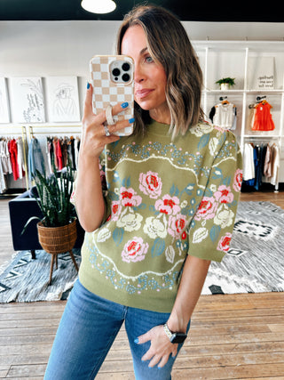 Greta Floral Sweater-Sweaters-VerClare Boutique