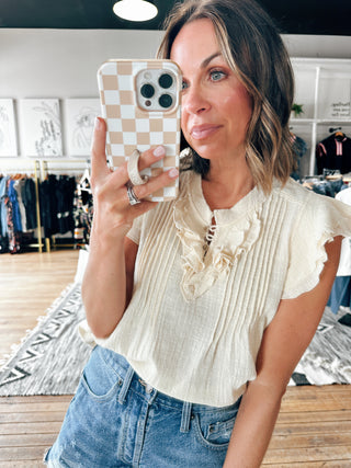 Maude Flutter Sleeve Top-Tops Casual-VerClare Boutique