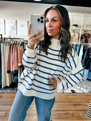 Off White Blue View. Tessa Striped Pullover Sweater-3 Colors-Sweaters-VerClare Boutique