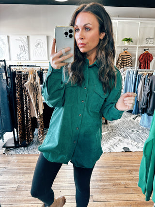 Green View. Faded Cord Button Up-2 Colors-Tops Casual-VerClare Boutique