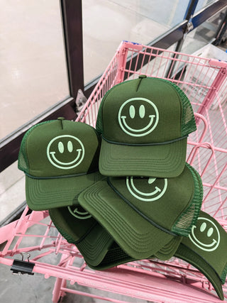 Smiley Face Trucker Hat-2 Colors-Accessories-VerClare Boutique