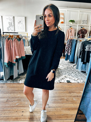 Black View. Knit Mini Dress-4 Colors-Dresses & Rompers-VerClare Boutique