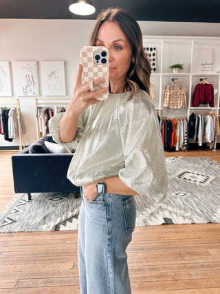 Elyra Sparkle Flowy Top-Tops Casual-VerClare Boutique