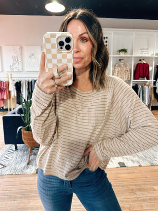 Coffee Date Long Sleeve Top-Tops Basic Print-VerClare Boutique