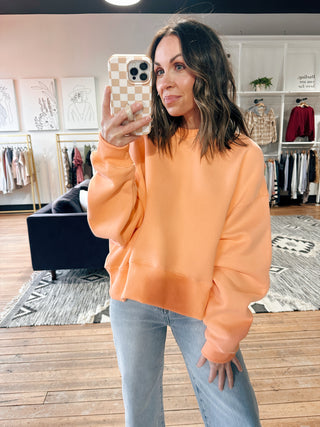 Norah Dropped Shoulder Sweatshirt - Peach