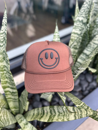 Smiley Face Trucker Hat-2 Colors-Accessories-VerClare Boutique