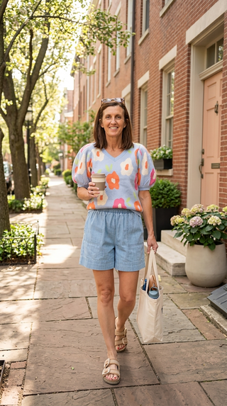 Gala Denim Short Pants - Lt Denim-BottomsGala Denim Short Pants - Lt Denim | VerClare Boutique | Jenison MI -Denim Short Pants are a beautiful soft denim woven high-rise short featuring a comfortable elastic waistband, functional side pockets, and an easy everyday silhouette. Free US shipping from VerClare Boutique.-VerClare Boutique