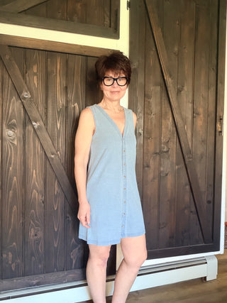 Solace Denim Mini Dress - Indigo-Dresses & RompersZ Supply Solace Denim Mini Dress – Indigo, Ocean Air & Black | VerClare Boutique-Shop the Z Supply Solace Denim Mini Dress in Indigo, Ocean Air Indigo & Black. Soft cotton knit jersey, V-neckline, button-front, mineral wash. Sizes XS–L.-VerClare Boutique