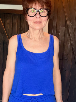 Joanna Tank - Nautical-Tops Basic SolidJoanna Tank - Nautical | VerClare Boutique | Jenison MI -The Z Supply Joanna Tank is a beautiful textured puckered knit sleeveless tank featuring a flattering scoop neckline, wide straps, and a relaxed, feminine silhouette. Free US shipping on eligible orders. -VerClare Boutique