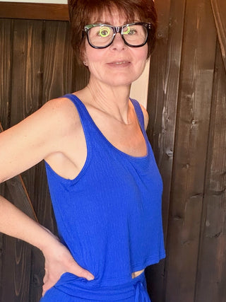 Joanna Tank - Nautical-Tops Basic SolidJoanna Tank - Nautical | VerClare Boutique | Jenison MI -The Z Supply Joanna Tank is a beautiful textured puckered knit sleeveless tank featuring a flattering scoop neckline, wide straps, and a relaxed, feminine silhouette. Free US shipping on eligible orders. -VerClare Boutique