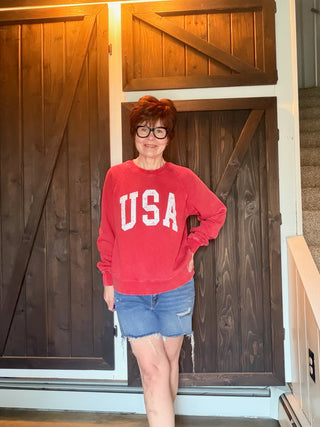 Jordan Long Sleeve USA - Red-SweatshirtsJordan Long Sleeve USA - Red | VerClare Boutique | Jenison MI -Shop the Thread & Supply Jordan USA Sweatshirt in Red. Featuring a distressed vintage graphic and soft raglan fit, it’s the ultimate cool, casual staple. Free US shipping on eligible orders. -VerClare Boutique