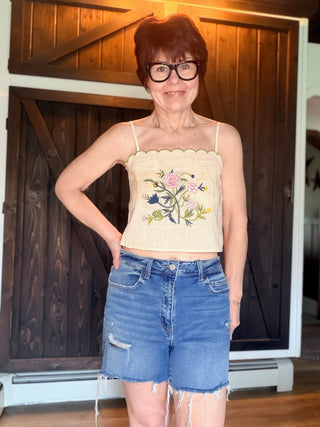Heather Embroidered Crop Top-TopsHeather Embroidered Crop Top - Natural | VerClare Boutique-Shop the By Together Heather Embroidered Crop Top in Natural. 100% cotton, delicate embroidery, relaxed crop fit. Sizes S–L. Free shipping available.-VerClare Boutique