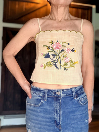 Heather Embroidered Crop Top-TopsHeather Embroidered Crop Top - Natural | VerClare Boutique-Shop the By Together Heather Embroidered Crop Top in Natural. 100% cotton, delicate embroidery, relaxed crop fit. Sizes S–L. Free shipping available.-VerClare Boutique