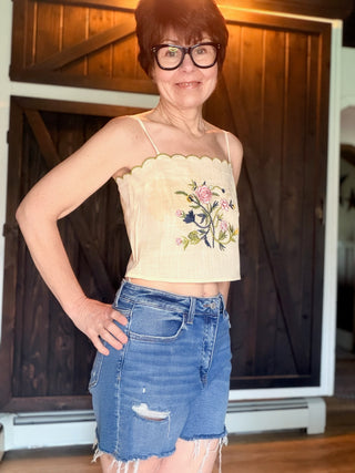 Heather Embroidered Crop Top-TopsHeather Embroidered Crop Top - Natural | VerClare Boutique-Shop the By Together Heather Embroidered Crop Top in Natural. 100% cotton, delicate embroidery, relaxed crop fit. Sizes S–L. Free shipping available.-VerClare Boutique