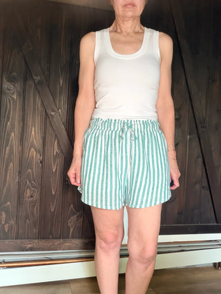 The Perfect Line Striped Short - La Palma-BottomsZ Supply The Perfect Line Striped Short - La Palma | VerClare Boutique-Shop the Z Supply Perfect Line Striped Short in La Palma. Linen-rayon, elastic waist, side pockets, relaxed fit. Sizes XS–L. -VerClare Boutique