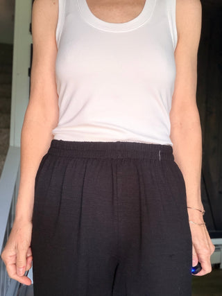 Scout Textured Slub Pant - Black-BottomsZ Supply Scout Textured Slub Pant – Black | VerClare Boutique-Shop the Z Supply Scout Textured Slub Pant in Black. High-rise, wide-leg, lightweight slub knit. Sizes XS–L. Free US shipping on eligible orders.-VerClare Boutique