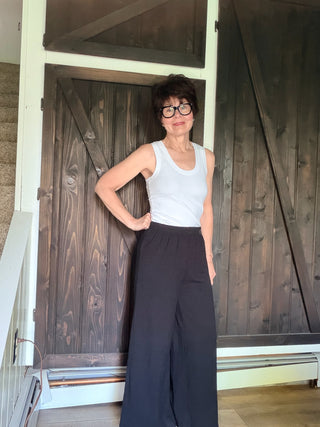 Scout Textured Slub Pant - Black-BottomsZ Supply Scout Textured Slub Pant – Black | VerClare Boutique-Shop the Z Supply Scout Textured Slub Pant in Black. High-rise, wide-leg, lightweight slub knit. Sizes XS–L. Free US shipping on eligible orders.-VerClare Boutique