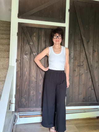 Scout Textured Slub Pant - Black-BottomsZ Supply Scout Textured Slub Pant – Black | VerClare Boutique-Shop the Z Supply Scout Textured Slub Pant in Black. High-rise, wide-leg, lightweight slub knit. Sizes XS–L. Free US shipping on eligible orders.-VerClare Boutique
