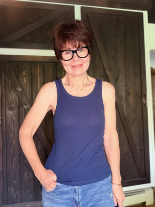 Classic Slub Scoop Tank - Indigo-Tops Basic SolidZ Supply Classic Slub Scoop Tank – Indigo | VerClare Boutique-Shop the Z Supply Classic Slub Scoop Tank in Indigo — 100% cotton slub jersey, scoop neck, relaxed tuckable fit. Free US shipping on eligible orders.-VerClare Boutique