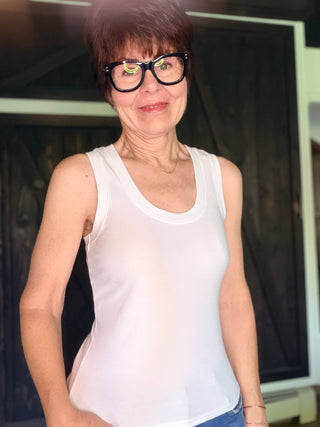 Sirena Rib Tank - White-Tops Basic SolidZ Supply Sirena Rib Tank – White | VerClare Boutique-Shop the Z Supply Sirena Rib Tank in White — premium feather rib knit, scoop neck, fitted silhouette. Soft, stretchy & versatile. Free US shipping on eligible orders.-VerClare Boutique
