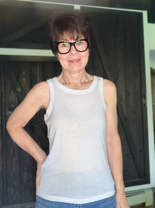 Select Tank - White-Tops Basic SolidZ Supply Select Tank – White | VerClare Boutique-Shop the Z Supply Select Tank in White — airy loose knit jersey, wide bra-friendly straps, relaxed tuckable fit. Free US shipping on eligible orders.-VerClare Boutique