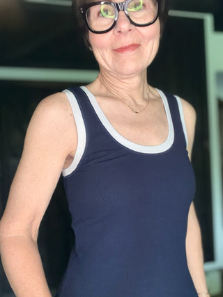 Sirena Colorblocked Rib Tank - Eclipse