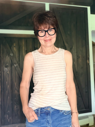 Select Striped Tank - Natural Heather-Tops CasualZ Supply Select Striped Tank – Natural Heather | VerClare Boutique-Shop the Z Supply Select Striped Tank in Natural Heather — airy knit jersey, bra-friendly straps, fitted silhouette. Free US shipping on eligible orders.-VerClare Boutique